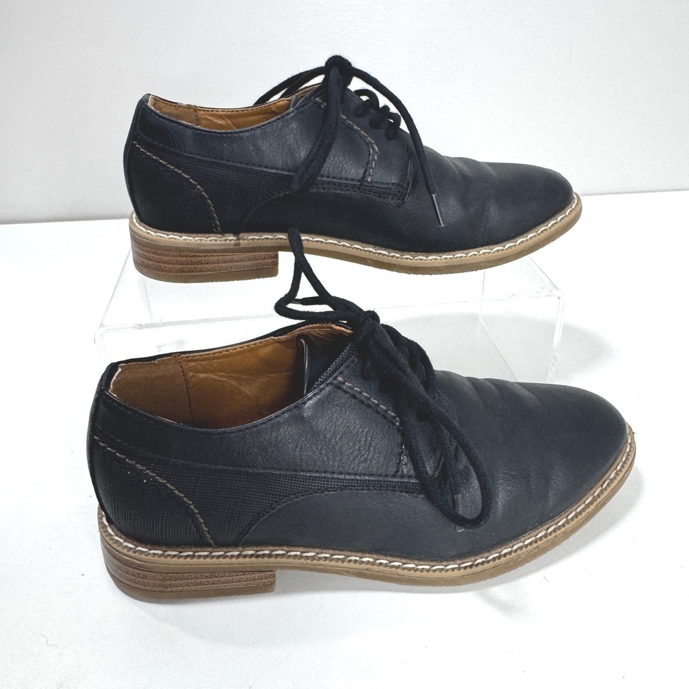 Sonoma Goods For Life Boys Black Dress Shoes Lace Up Oxford Size 1 Memory Foam